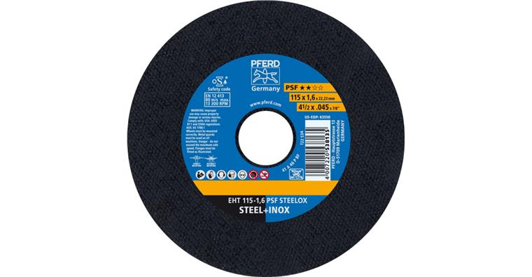 Free-hand cutting disc, straight, universal line PSF STEELOX grit 46 115x1.6 mm