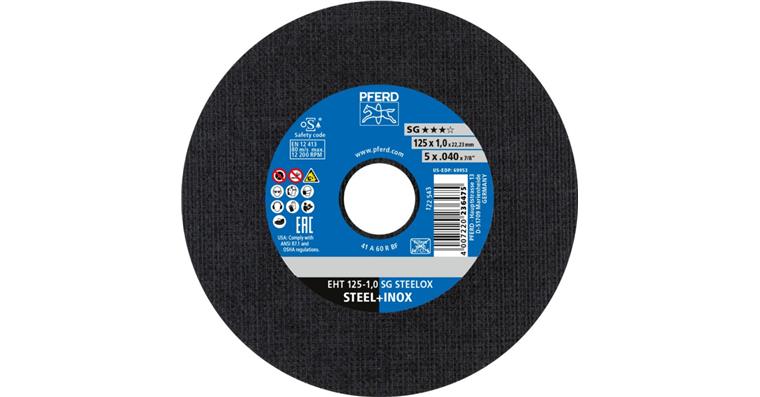Free-hand cutting disc straight power line SG STEELOX grain 60 125x1.0 mm