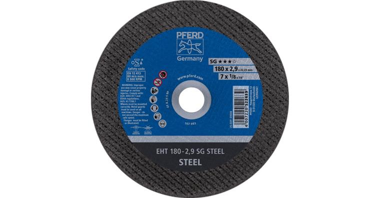 Free-hand cutting disc, straight, universal line SG STEEL grit 24 178x3.2 mm