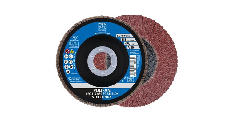 Fächerschleifscheibe POLIFAN PSF STEELOX konisch PFC 115x22,23 mm A80