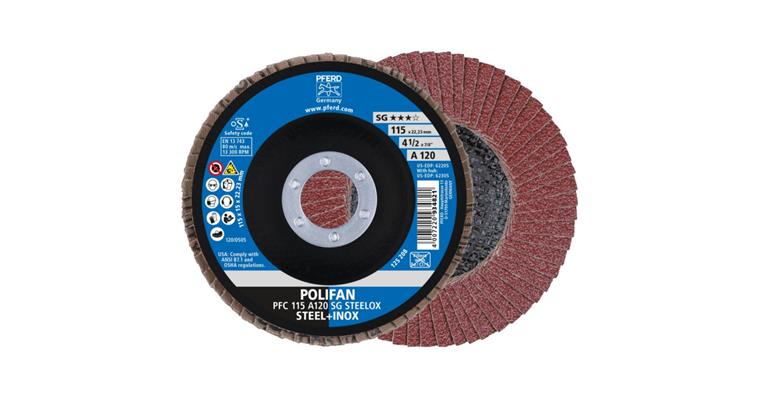 Fächerschleifscheibe POLIFAN SG STEELOX konisch PFC 115x22,23 mm A120