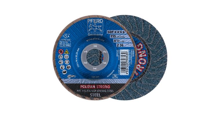 Fächerschleifscheibe POLIFAN STRONG SGP STEEL konisch PFC 115x22,23 mm Z36