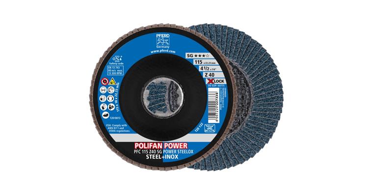 Fächerschleifscheibe POLIFAN POWER SG STEELOX  konisch PFC 115 mm Z40 X-LOCK