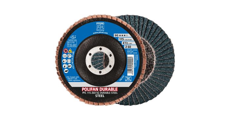 Fächerschleifscheibe POLIFAN POWER SG DURABLE STEEL konisch PFC 115 mm Z60