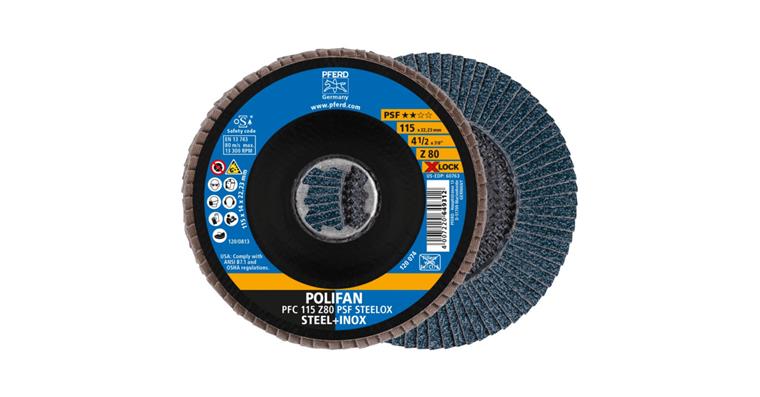 Fächerschleifscheibe POLIFAN PSF STEELOX  konisch PFC 115 mm Z80 X-LOCK