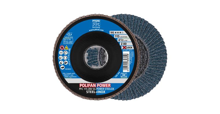 Fächerschleifscheibe POLIFAN POWER SG STEELOX  konisch PFC 115 mm Z80 X-LOCK