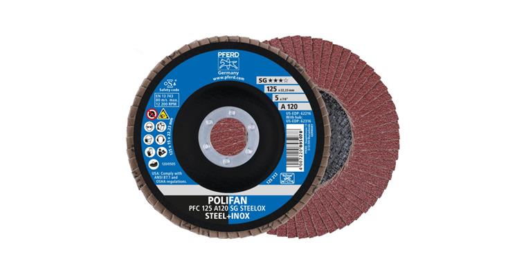 Fächerschleifscheibe POLIFAN SG STEELOX konisch PFC 125x22,23 mm A120