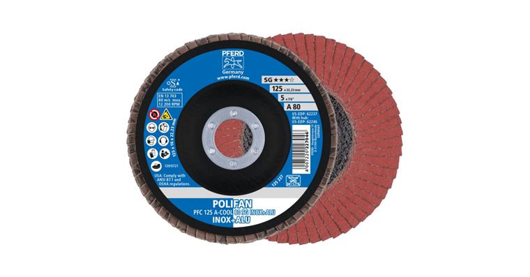 Fächerschleifscheibe POLIFAN A-COOL SG INOX+ALU konisch PFC 125x22,23 mm K80