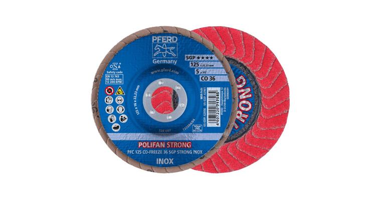 Fächerschleifscheibe POLIFAN CO-FREEZE STRONG SGP INOX konisch PFC 125 mm K36
