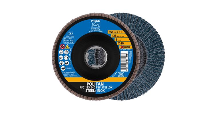 Fächerschleifscheibe POLIFAN PSF STEELOX  konisch PFC 125 mm Z40 X-LOCK