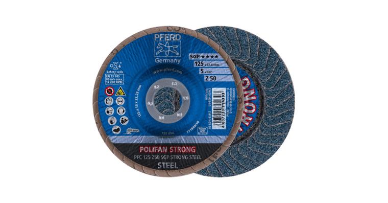 Fächerschleifscheibe POLIFAN STRONG SGP STEEL konisch PFC 125x22,23 mm Z50