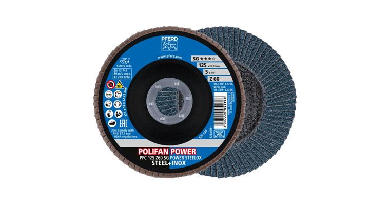 Lamella flap disc Z SG POWER STEELOX, dia. 125 mm, alumina zirconia, 60 grit