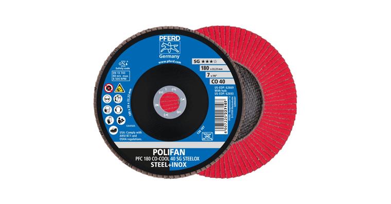 Fächerschleifscheibe POLIFAN CO-COOL SG STEELOX konisch PFC 180x22,23 mm K40