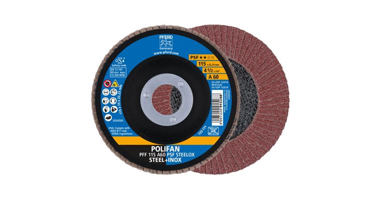 Fächerschleifscheibe POLIFAN PSF STEELOX flach PFF 115x22,23 mm A60