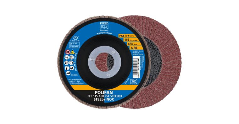 Fächerschleifscheibe POLIFAN PSF STEELOX flach PFF 115x22,23 mm A80
