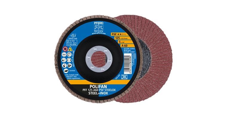 Fächerschleifscheibe POLIFAN PSF STEELOX flach PFF 125x22,23 mm A60