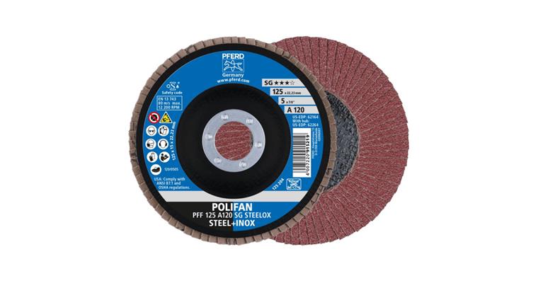 Fächerschleifscheibe POLIFAN SG STEELOX flach PFF 125x22,23 mm A120