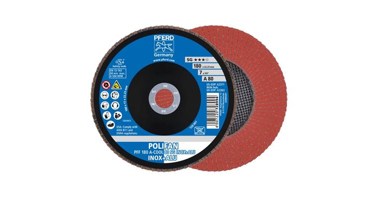Fächerschleifscheibe POLIFAN A-COOL SG INOX+ALU flach PFF 180x22,23 mm K80