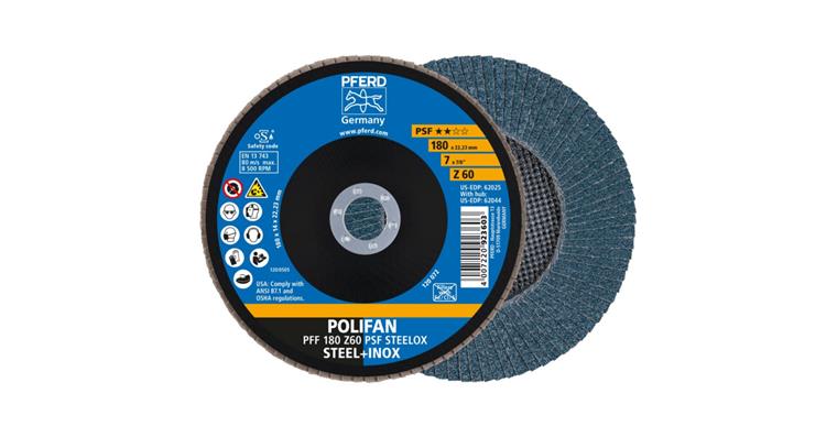 Fächerschleifscheibe POLIFAN PSF STEELOX flach PFF 180x22,23 mm Z60
