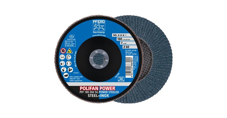 Fächerschleifscheibe POLIFAN POWER SG STEELOX flach PFF 180x22,23 mm Z60