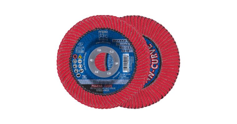 Polifan lam. flap disc CO SPG CURVE STEELOX dia. 115 mm, fillet weld width> 8 mm