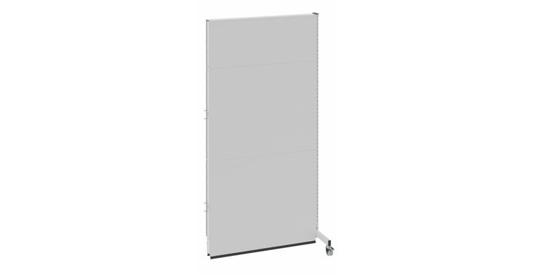 Mobile Akustiktrennwand Anbaufeld BxTxH 1250 x 740 x 2500 mm RAL 7035