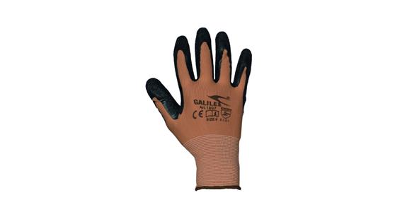 Nylon fine-knit glove with shrink-roughened latex coating pack = 12 pairs size 8